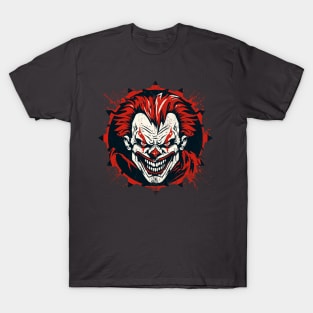 Sinister Smiles Clown - Distressed Aged Design T-Shirt